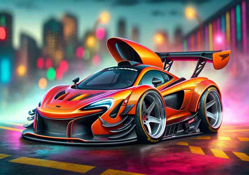 McLaren street racing car with extremely exaggerated features | Canvas