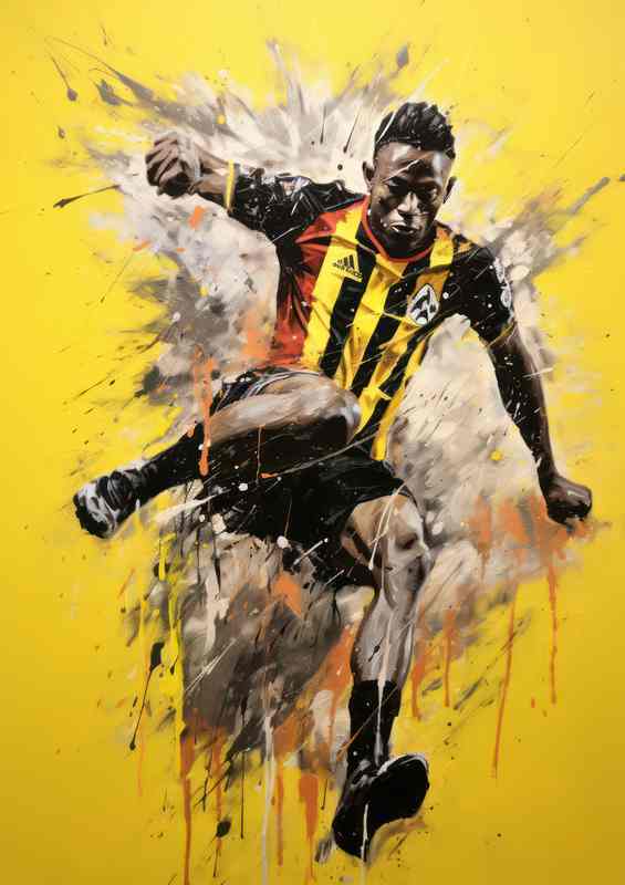 Pele Footballer in a splash art style art | Canvas