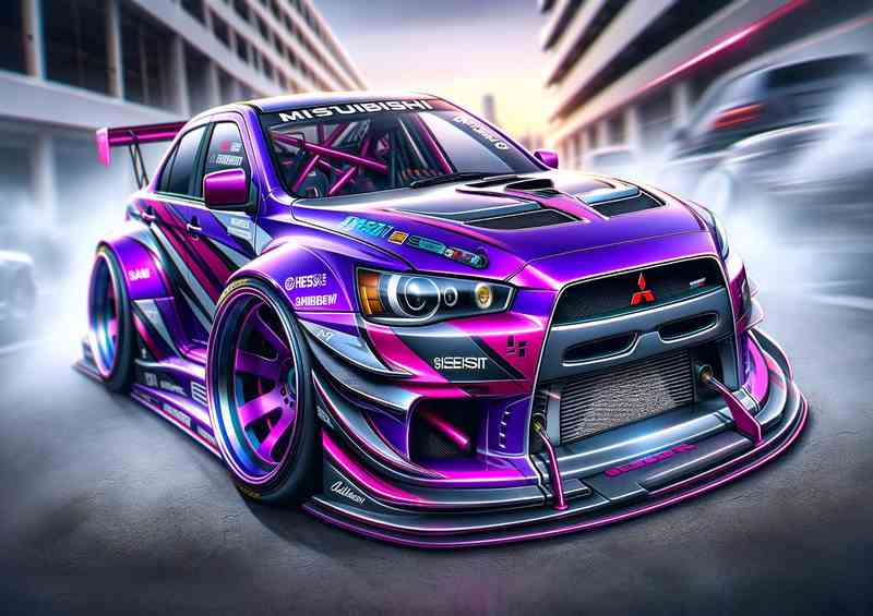 Mitsubishi street racing car with oversized features | Poster