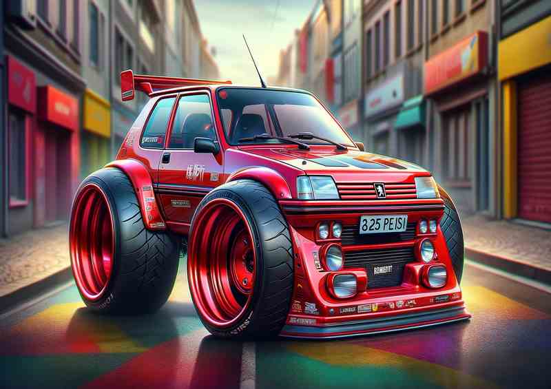 Peugeot 205 GTi Street Racer Metal Poster - Exagro245-MP
