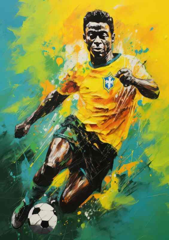 Pele Footballer in the style of art | Poster