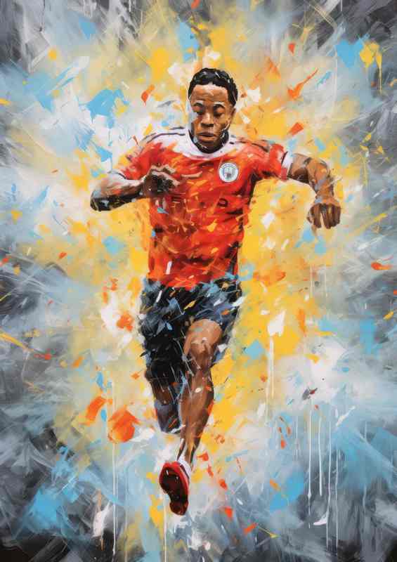 Raheem Sterling Footballer in the style of art | Poster