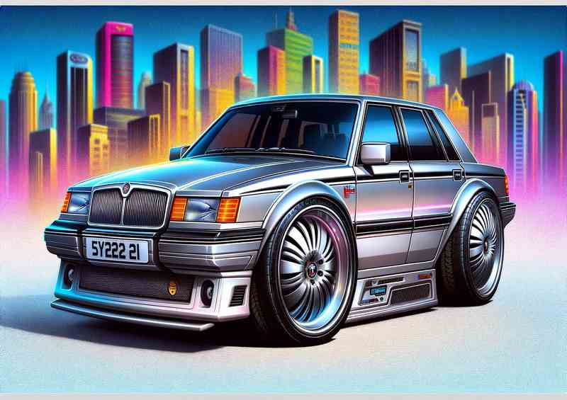 Rover SD1 luxury car with extremely exaggerated features | Poster