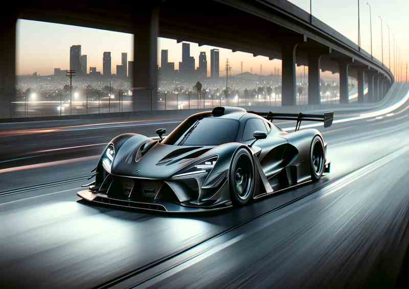 Sleek Street Racing Car with Minimal Graphics | Metal Poster