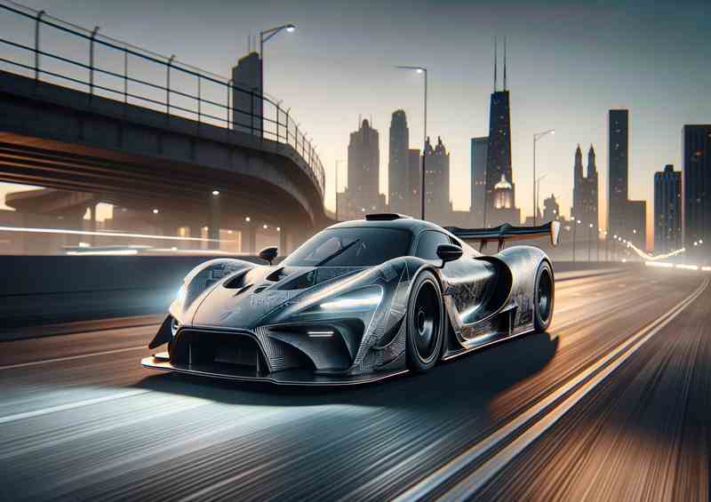 Street Racing Car with Minimal Graphics sleek | Di-Bond