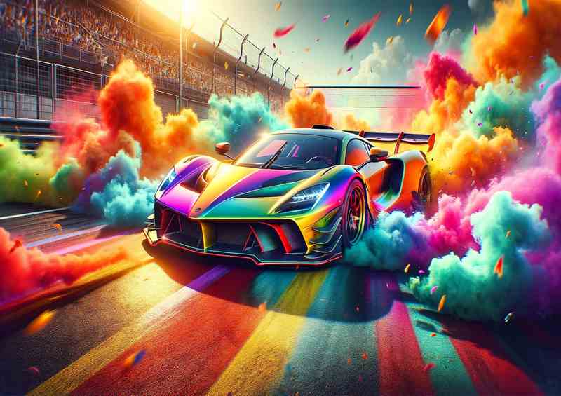 Supercar Battle Explosive Colorful Smoke | Di-Bond