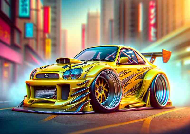 Toyota street racing car with extremely exaggerated features | Canvas