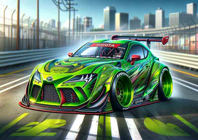 Toyota street racing car with oversized features | Metal Poster