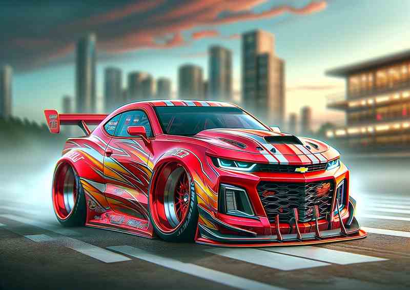 a Chevrolet street racing car with oversized features | Poster