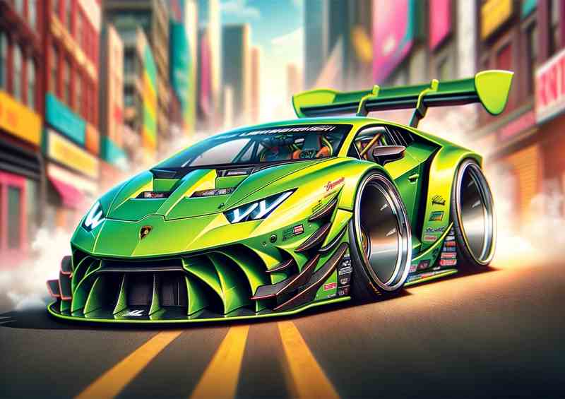 Lambo Crazy Racer - Metal Poster