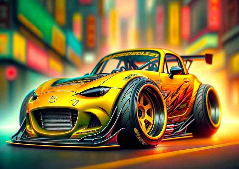 Mazda MX5 Street Racer - Exaggerated Metal Poster