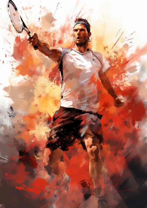 Tennis palyer splash art abstract style | Canvas