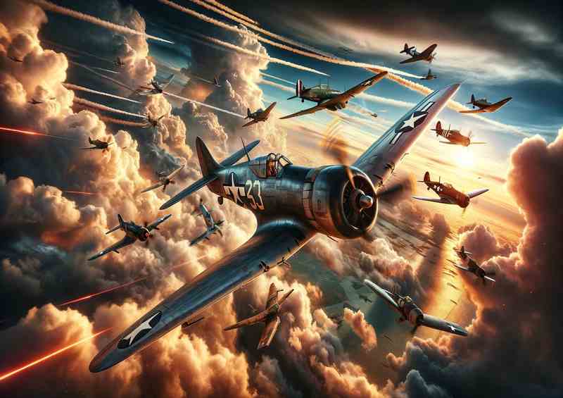 Stunning WWII Fighter Planes in Dynamic Skies | Di-Bond
