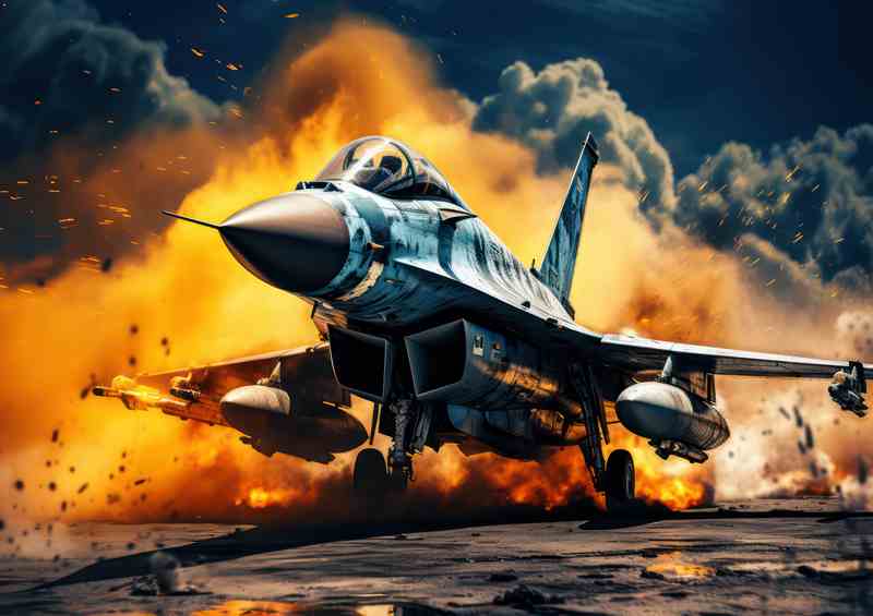 The Heinkel a fighter jet of the military aviation | Metal Poster