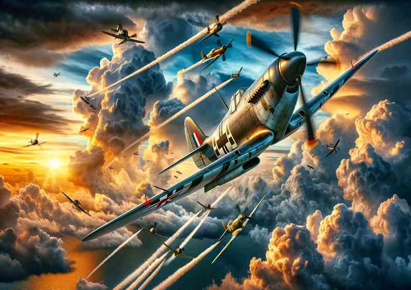 WWII Fighter Skies Canvas