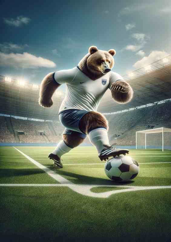 Bear Playing Soccer football | Canvas