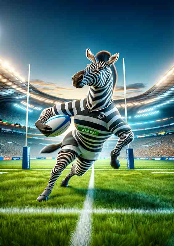Zebra Playing Rugby in Rugby Outfit | Di-Bond