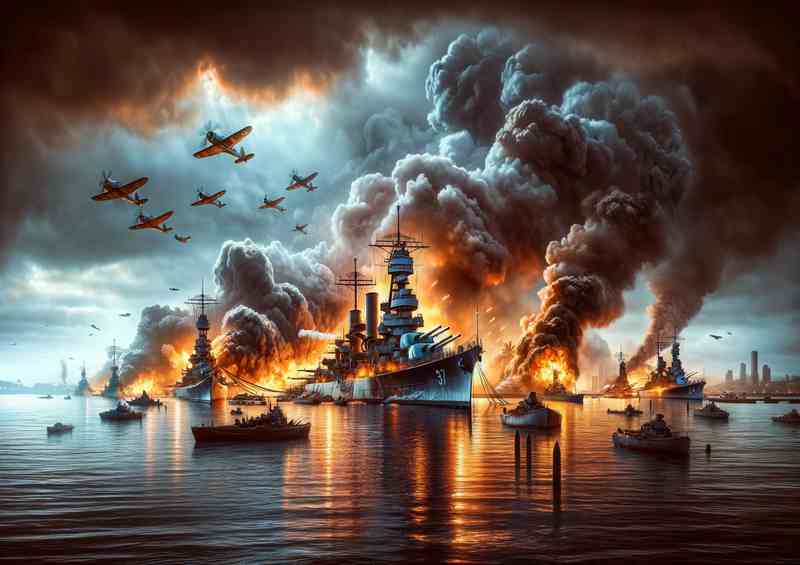 Historic Pearl Harbor Attack Scene | Poster
