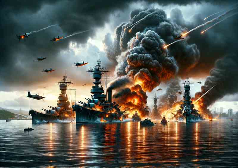 Pearl Harbor Attack ships | Poster