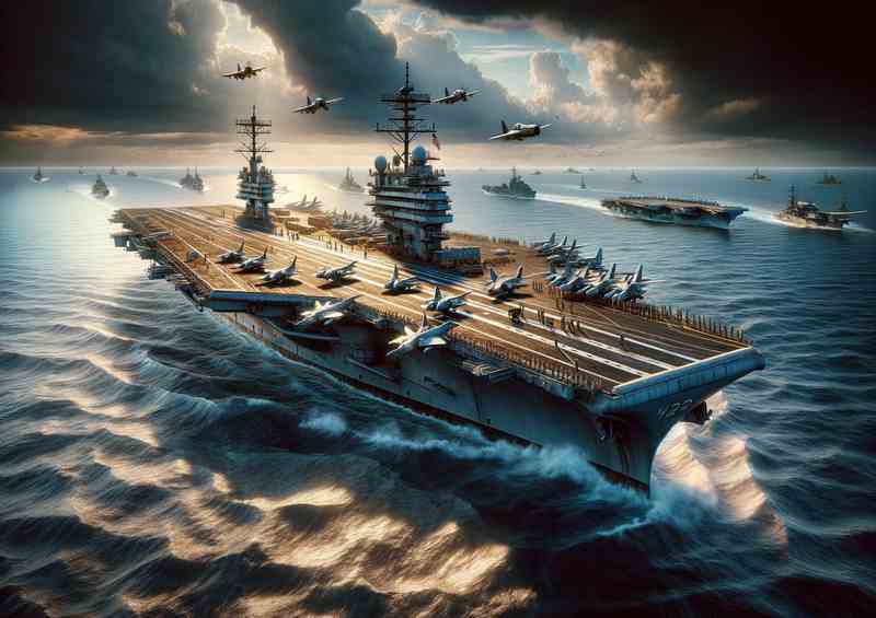 WWII Aircraft Carriers at Sea | Poster