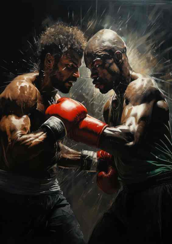 Two Boxers fightin In the ring | Canvas