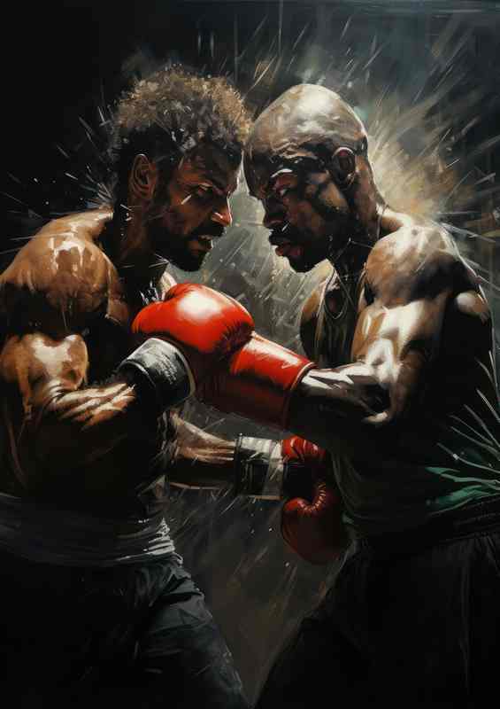 Two Boxers fightin In the ring | Poster