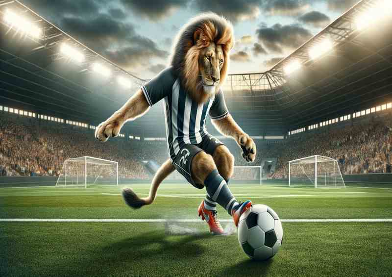 Lion Playing Soccer | Di-Bond