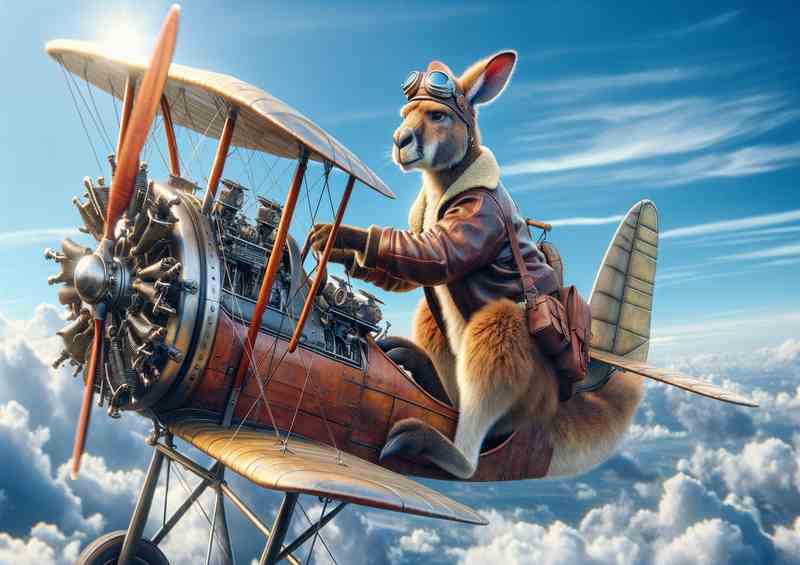 Solo Kangaroo Piloting a Bi Plane | Di-Bond