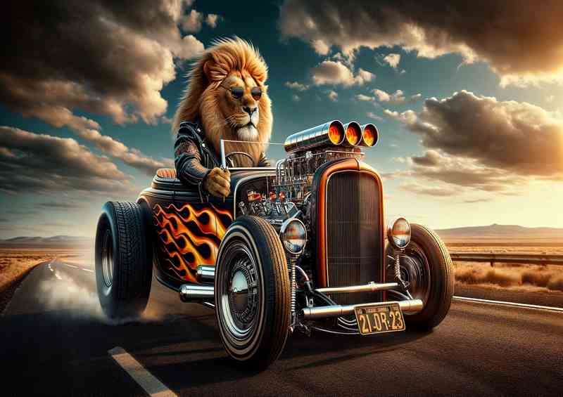 Solo Lion Driving an American Hot Rod | Di-Bond