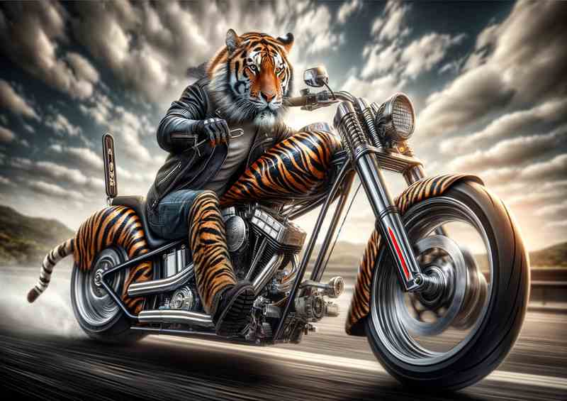 Tiger Riding a Chopper | Canvas