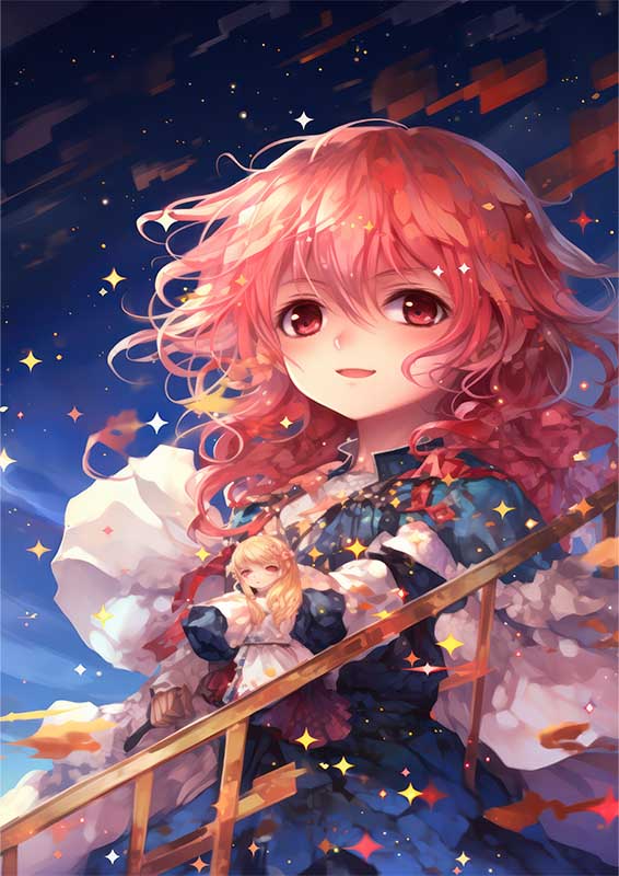 Oeon lulu with pink hair anime | Di-Bond