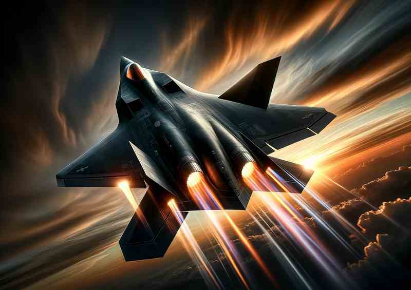 Stealth Fighter Jet Mastery - Metal Poster