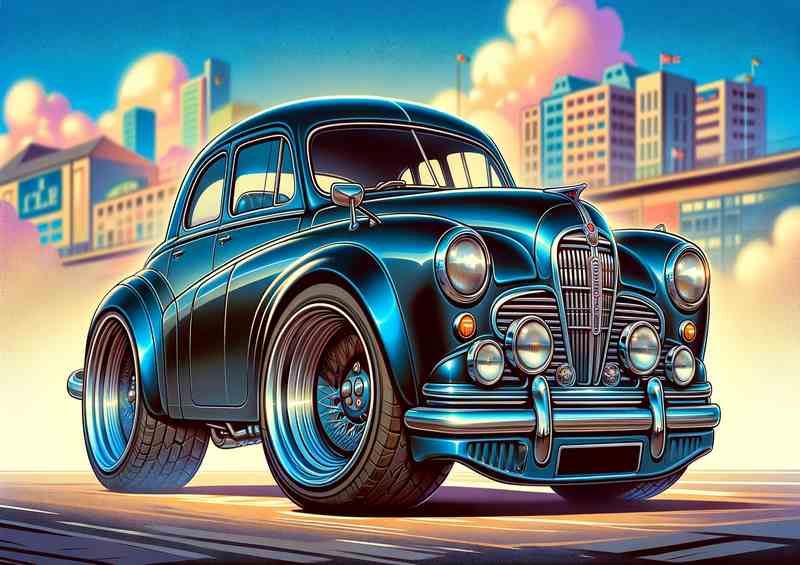 Austin Westminster with extremely exaggerated features | Metal Poster