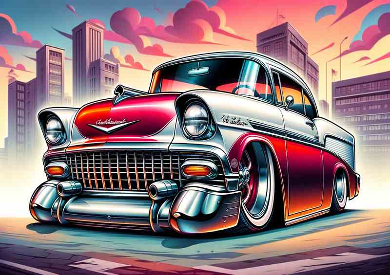Chevy Belair with extremely exaggerated features | Poster