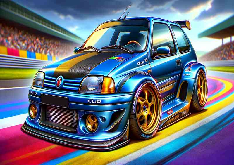 Clio Williams Maxi with extremely exaggerated features | Poster