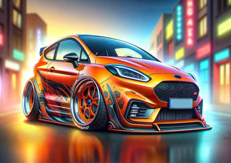 Ford Fiesta ST with extremely exaggerated features low level | Canvas
