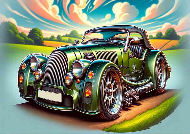 Morgan car The car is designed with a vintage green paint | Di-Bond