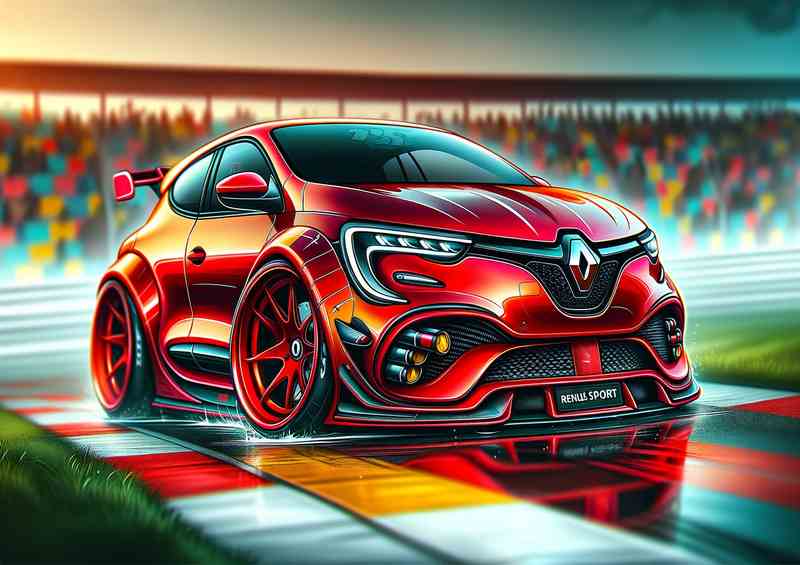 Renault sport Megane The car is designed with red paint | Poster