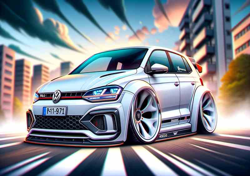 VW Polo GTI Cartoon Poster