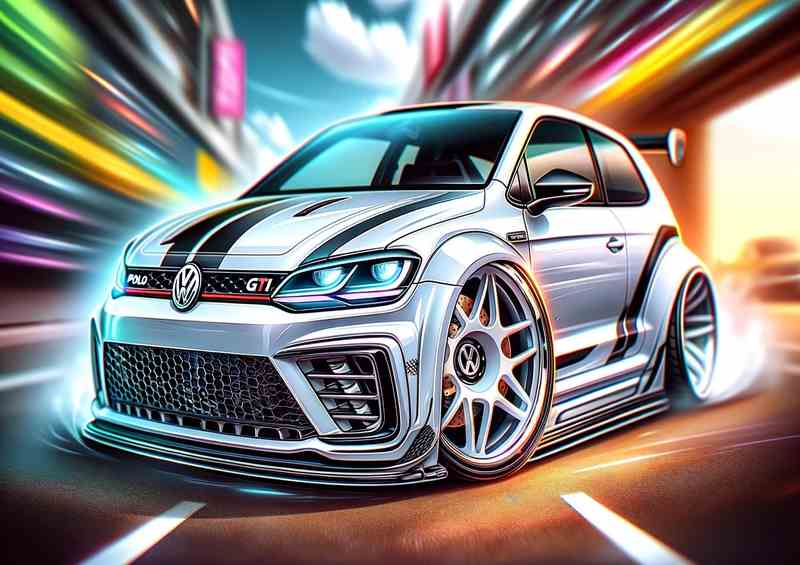 Volkswagen Polo GTI with extremely exaggerated features | Poster