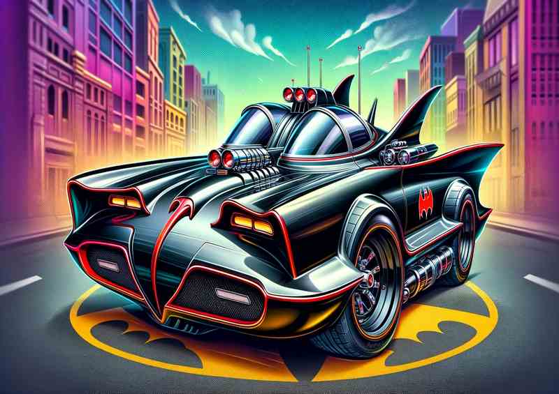 1966 Batmobile style with extremely exaggerated black paint | Canvas