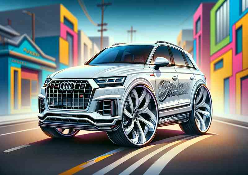 Audi Q7 4x4 styl ewith white paint | Canvas