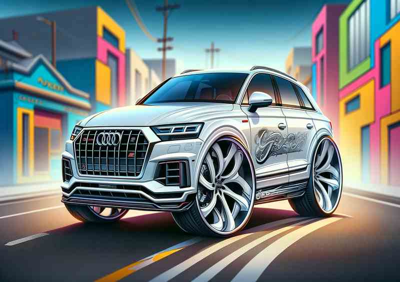 Audi Q7 4x4 styl ewith white paint | Poster