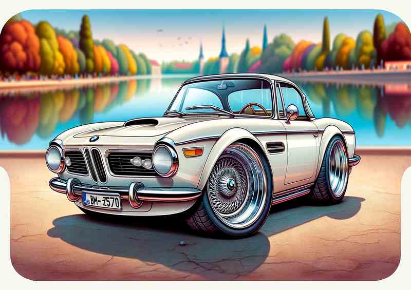BMW 507 classic style painted in white | Poster