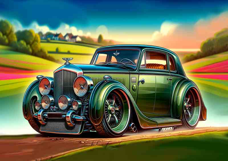 Bentley Speed Six style with green paint | Di-Bond