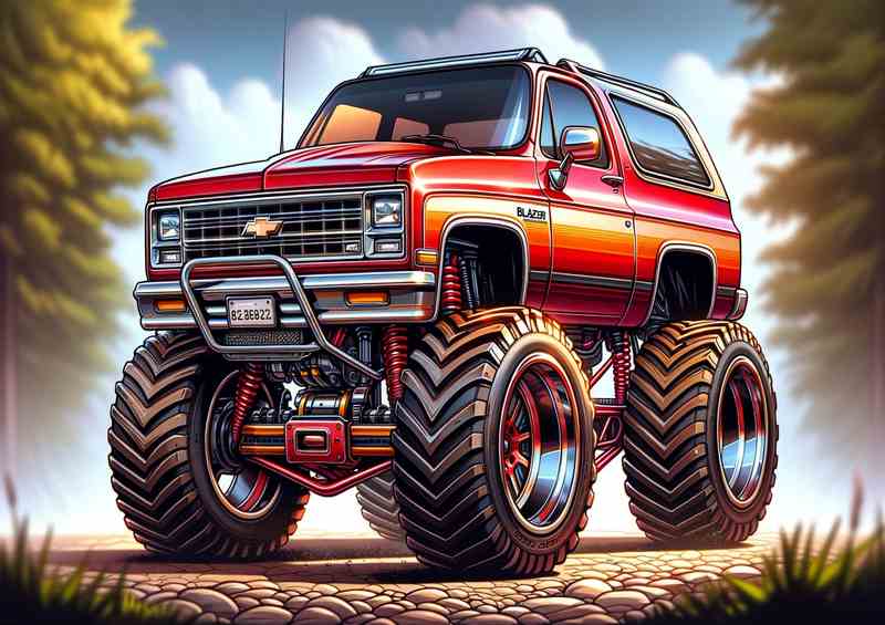 Chevrolet Blazer 4x4 style in red orange | Canvas