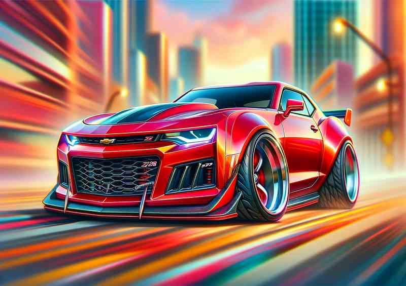 Chevrolet Camaro Z with rece red paint | Poster