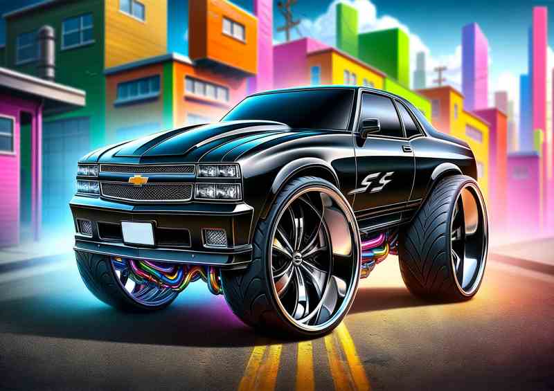 Chevrolet Monte Carlo SS style in black cartoon | Di-Bond