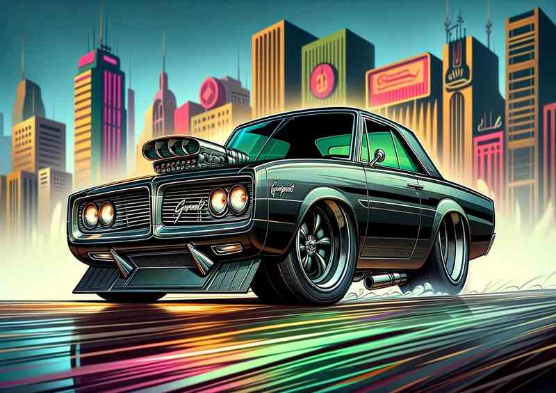Chrysler Newport style in green cartoon | Canvas