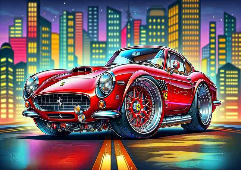 Ferrari 250 GT Cali Style | Red Paint Metal Poster